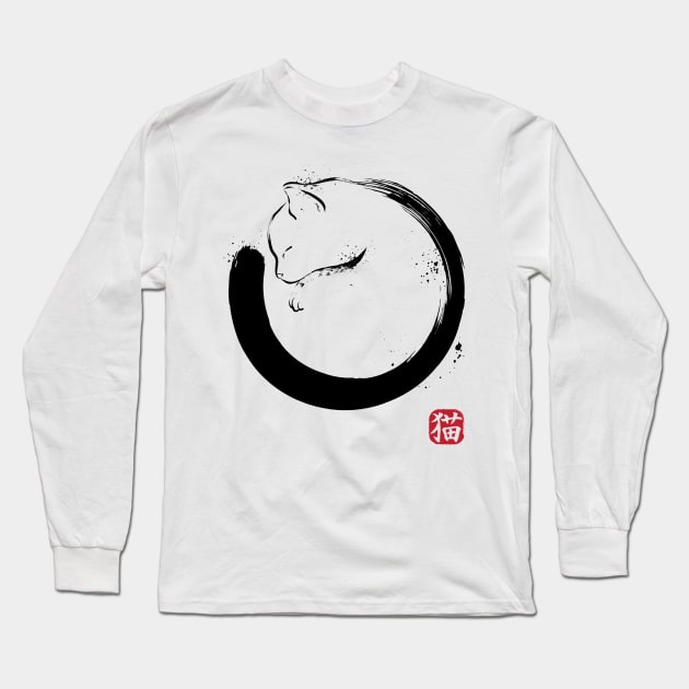 Purrfect Circle Long Sleeve T-Shirt by DrMonekers